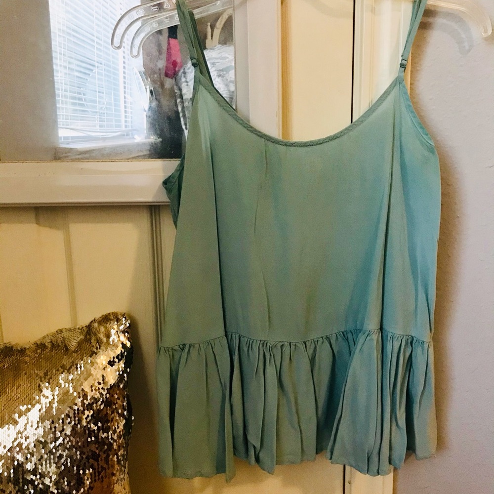 Baby Blue Ruffle Tank Top